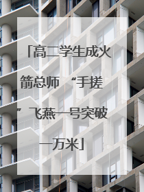 高二学生成火箭总师 “手搓”飞燕一号突破一万米