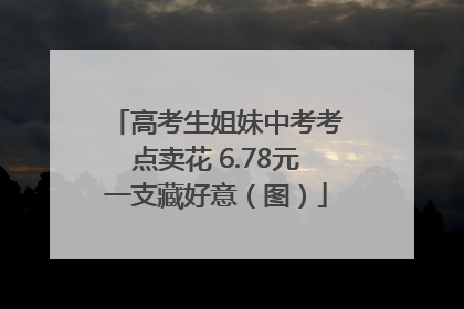 高考生姐妹中考考点卖花 6.78元一支藏好意（图）