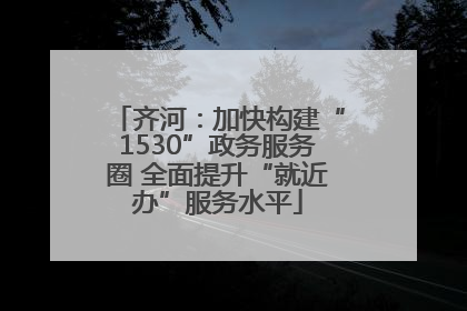 齐河：加快构建“1530”政务服务圈 全面提升“就近办”服务水平
