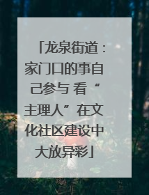 龙泉街道：家门口的事自己参与 看“主理人”在文化社区建设中大放异彩