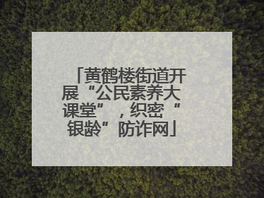 黄鹤楼街道开展“公民素养大课堂”，织密“银龄”防诈网