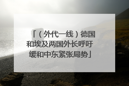 （外代一线）德国和埃及两国外长呼吁缓和中东紧张局势