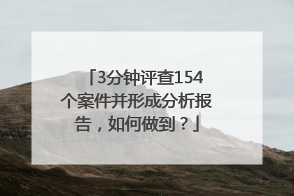 3分钟评查154个案件并形成分析报告，如何做到？