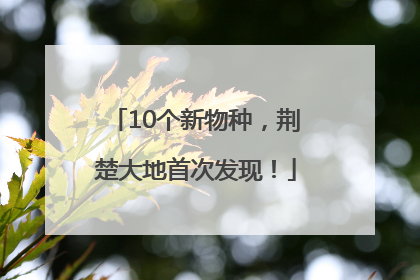 10个新物种，荆楚大地首次发现！
