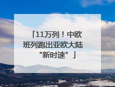 11万列！中欧班列跑出亚欧大陆“新时速”