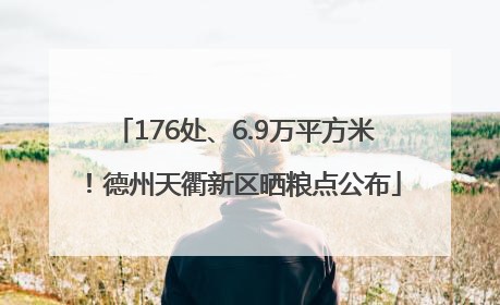 176处、6.9万平方米！德州天衢新区晒粮点公布