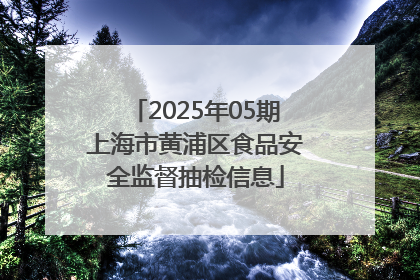2025年05期上海市黄浦区食品安全监督抽检信息