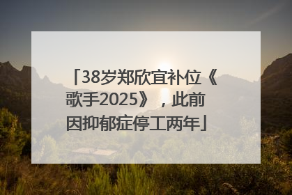 38岁郑欣宜补位《歌手2025》，此前因抑郁症停工两年