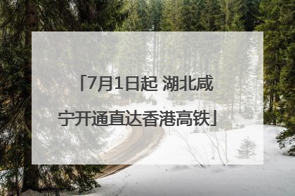 7月1日起 湖北咸宁开通直达香港高铁