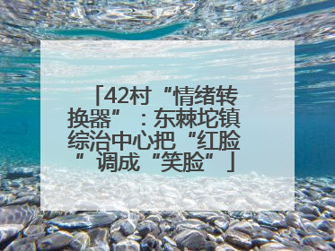 42村“情绪转换器”：东棘坨镇综治中心把“红脸”调成“笑脸”