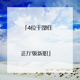 4位干部任正厅级新职